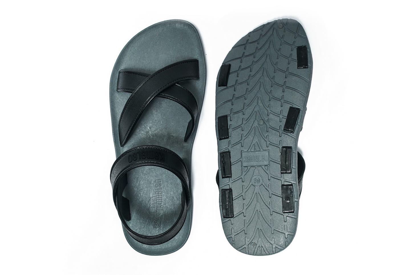 Cross Plus Grey Sole Black Strap
