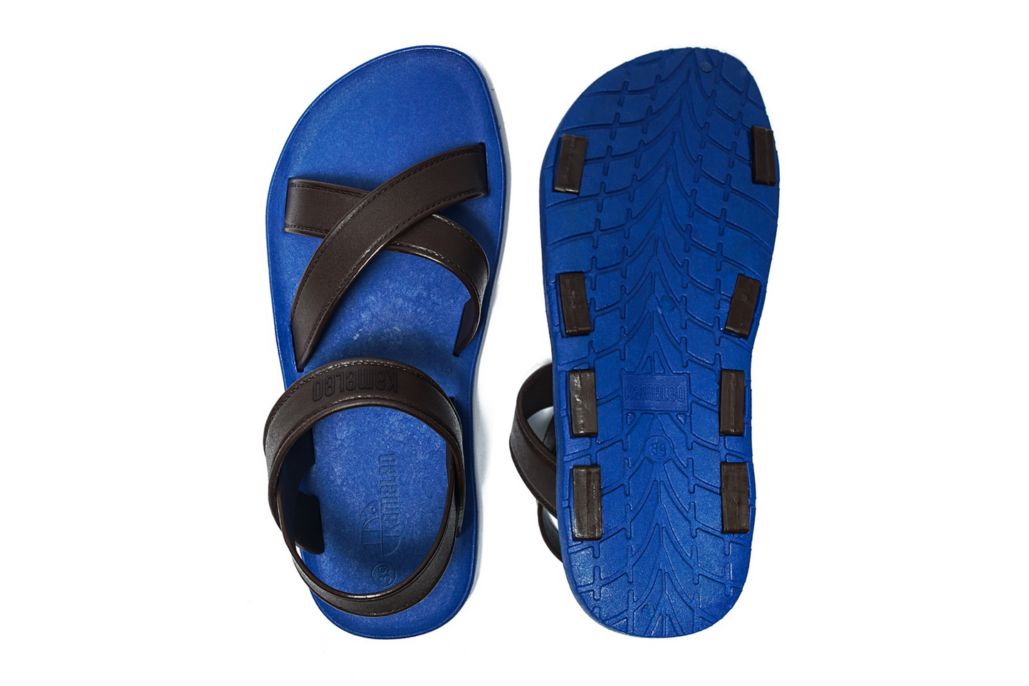 Cross Plus Blue Sole Brown Strap