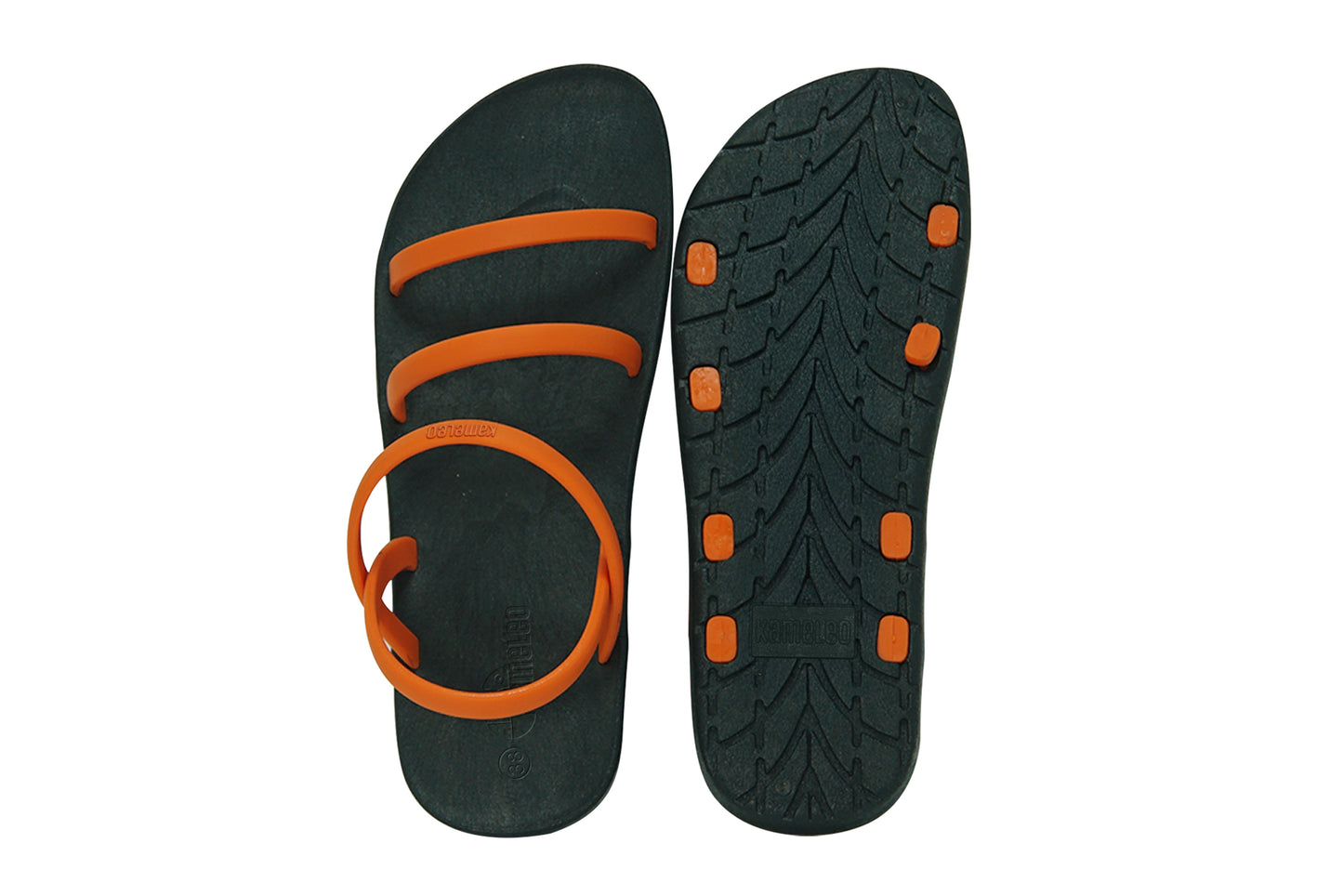 Twin Slim Black Sole Orange Strap