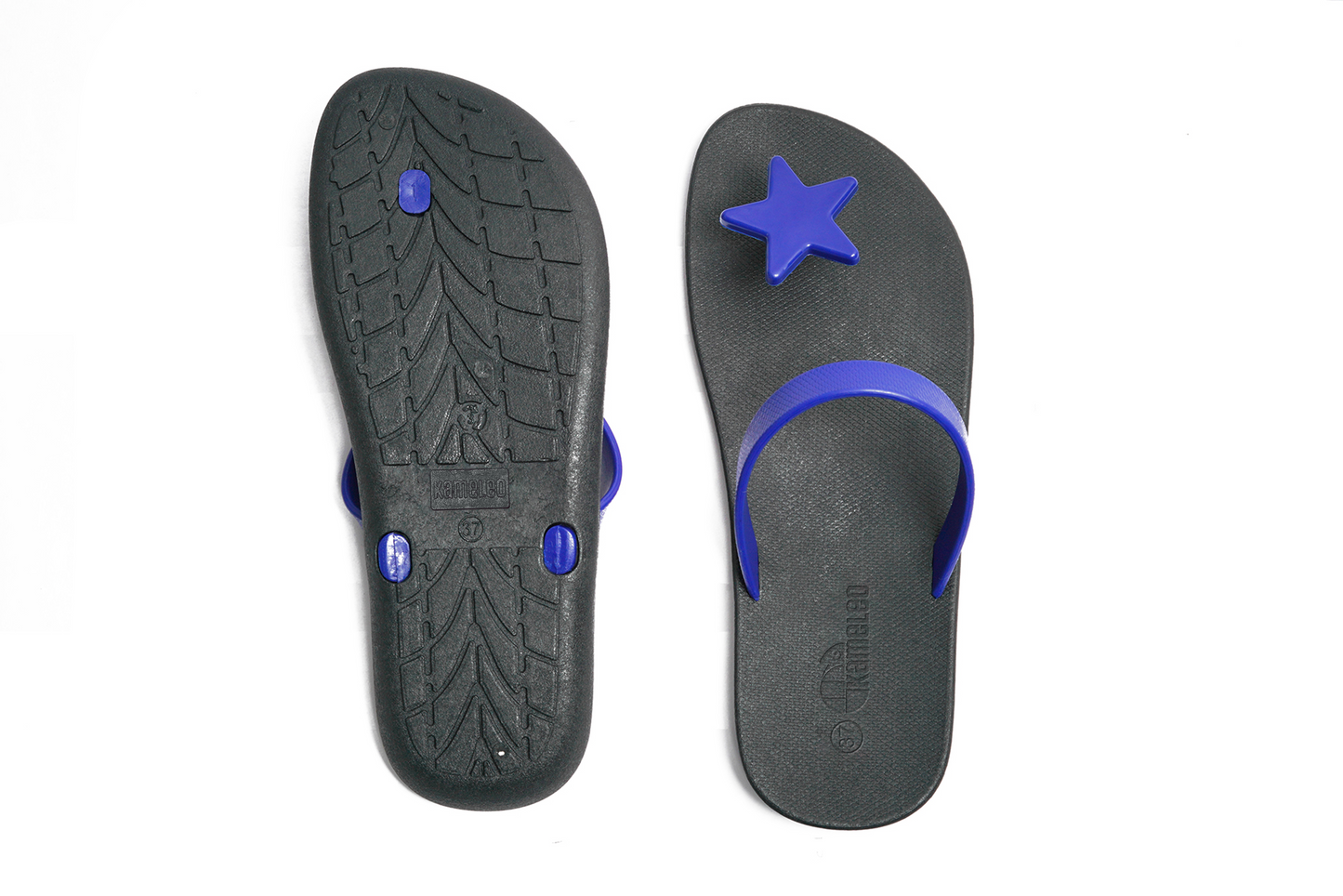 Poppi Star Black Sole Blue Strap