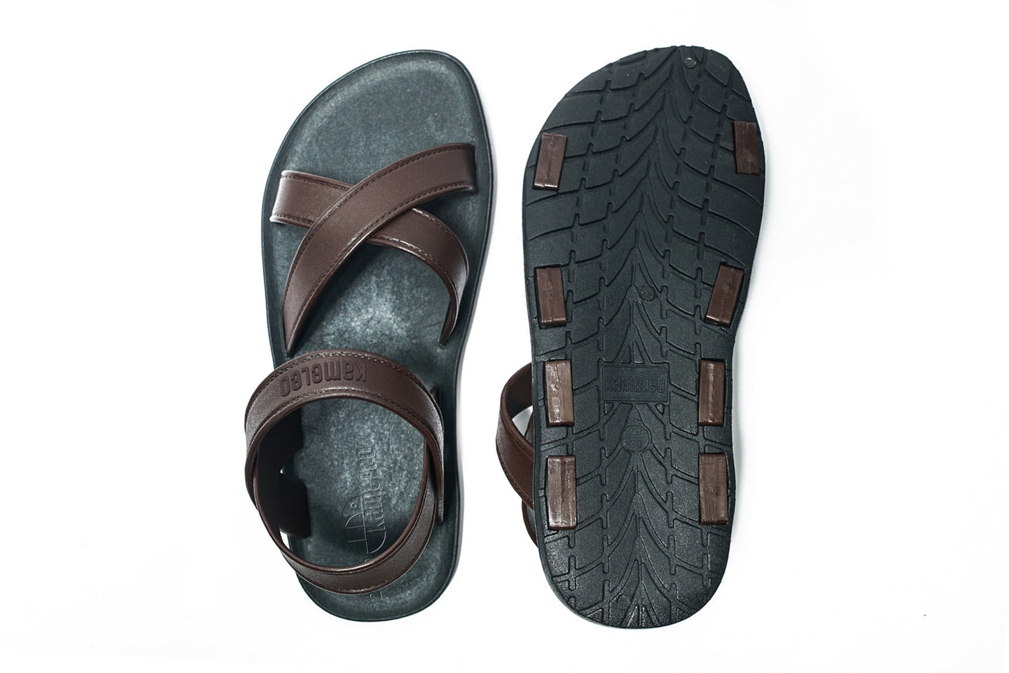 Cross Plus Kids Black Sole Brown Strap