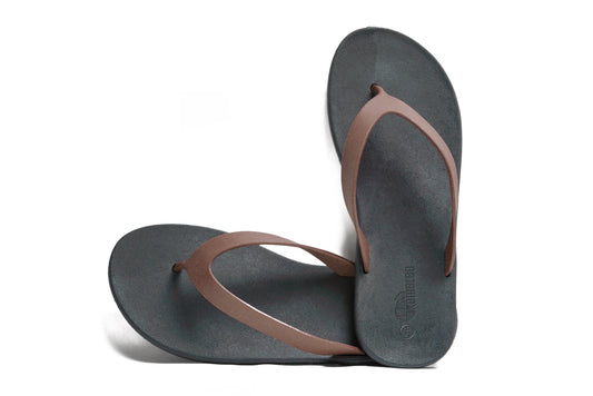 Flippy Black Sole Brown Strap