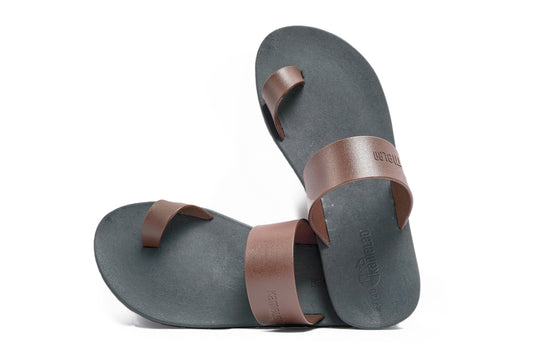 Pop Thumb Kids Black Sole Brown Strap