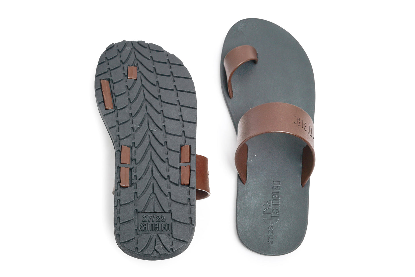 Pop Thumb Kids Black Sole Brown Strap