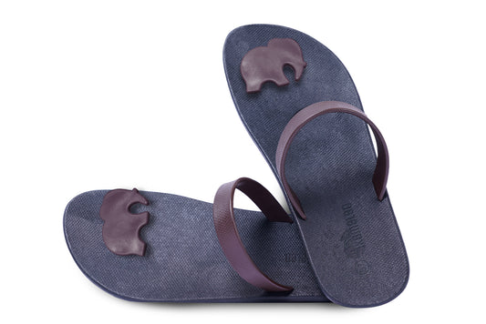 Poppi Ellie Black Sole Brown Strap