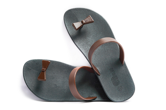 Poppi Bow Black Sole Brown Strap