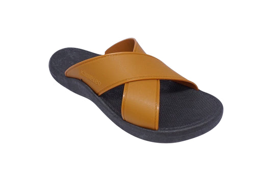 Crossy Black Sole Caramel Strap