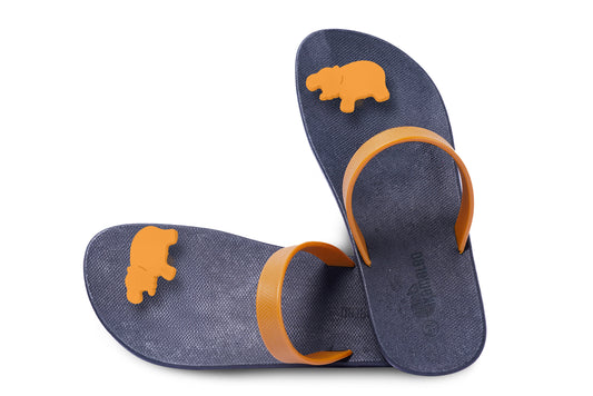 Poppi Hippo Black Sole Caramel Strap