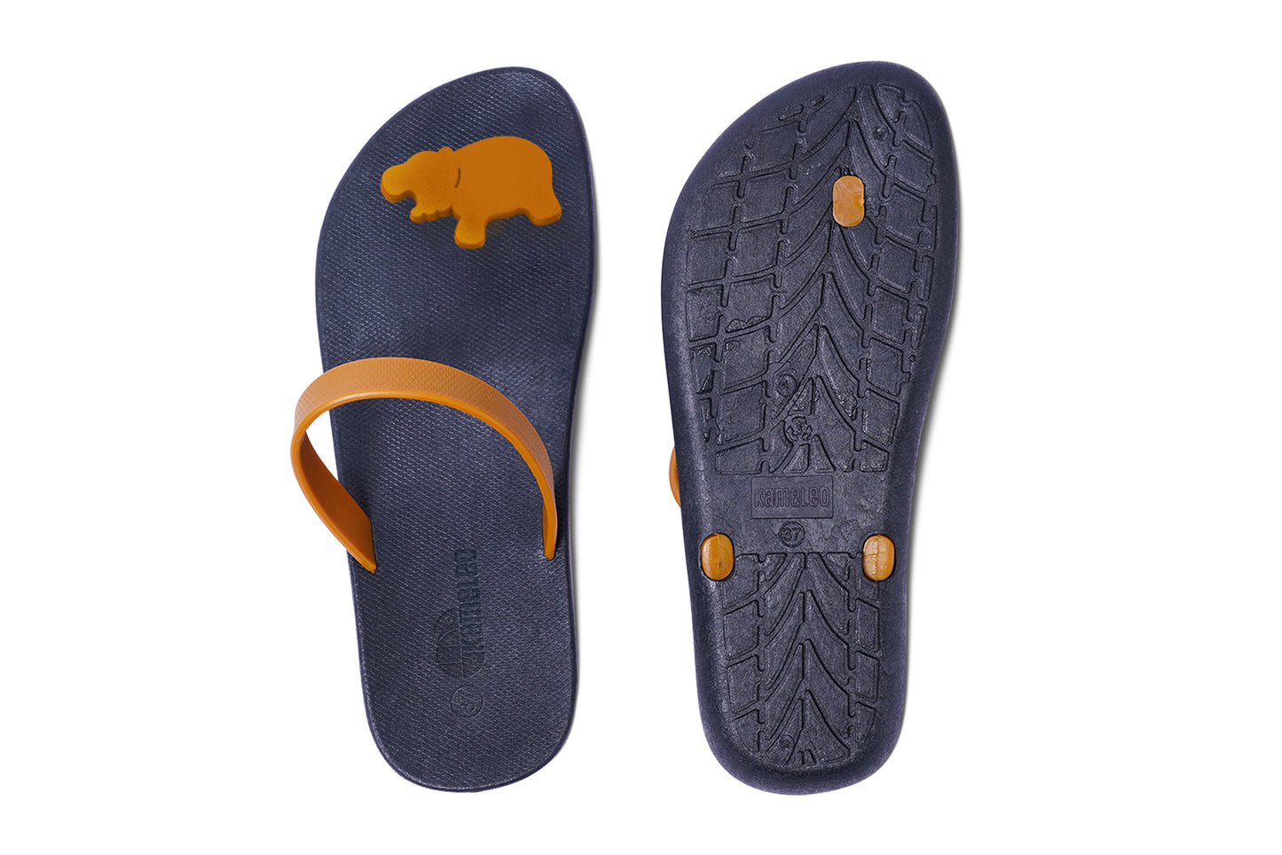 Poppi Hippo Black Sole Caramel Strap