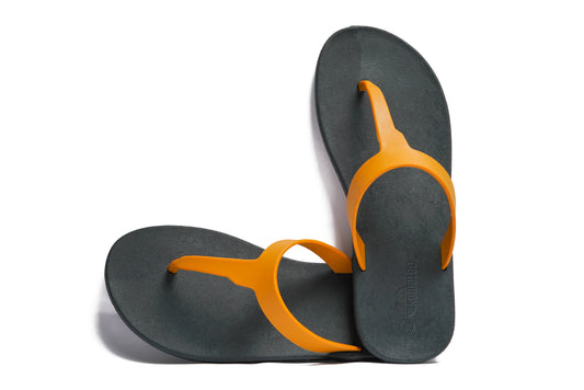 Thongs Black Sole Caramel Strap