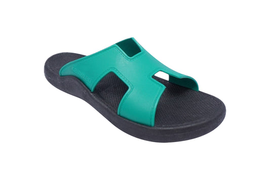Hermey Black Sole Green Strap