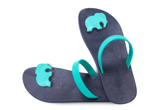 Poppi Ellie Black Sole Green Strap