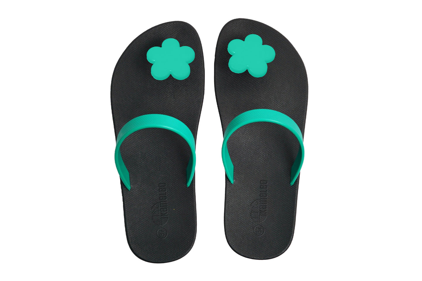 Poppi Flora Black Sole Green Strap
