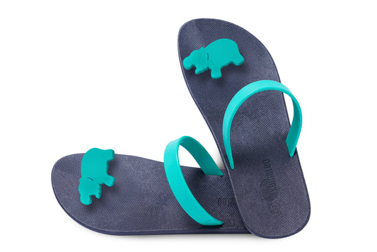 Poppi Hippo Black Sole Green Strap