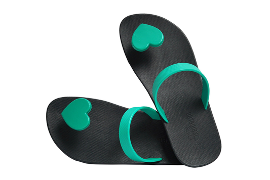 Poppi Heart Black Sole Green Strap
