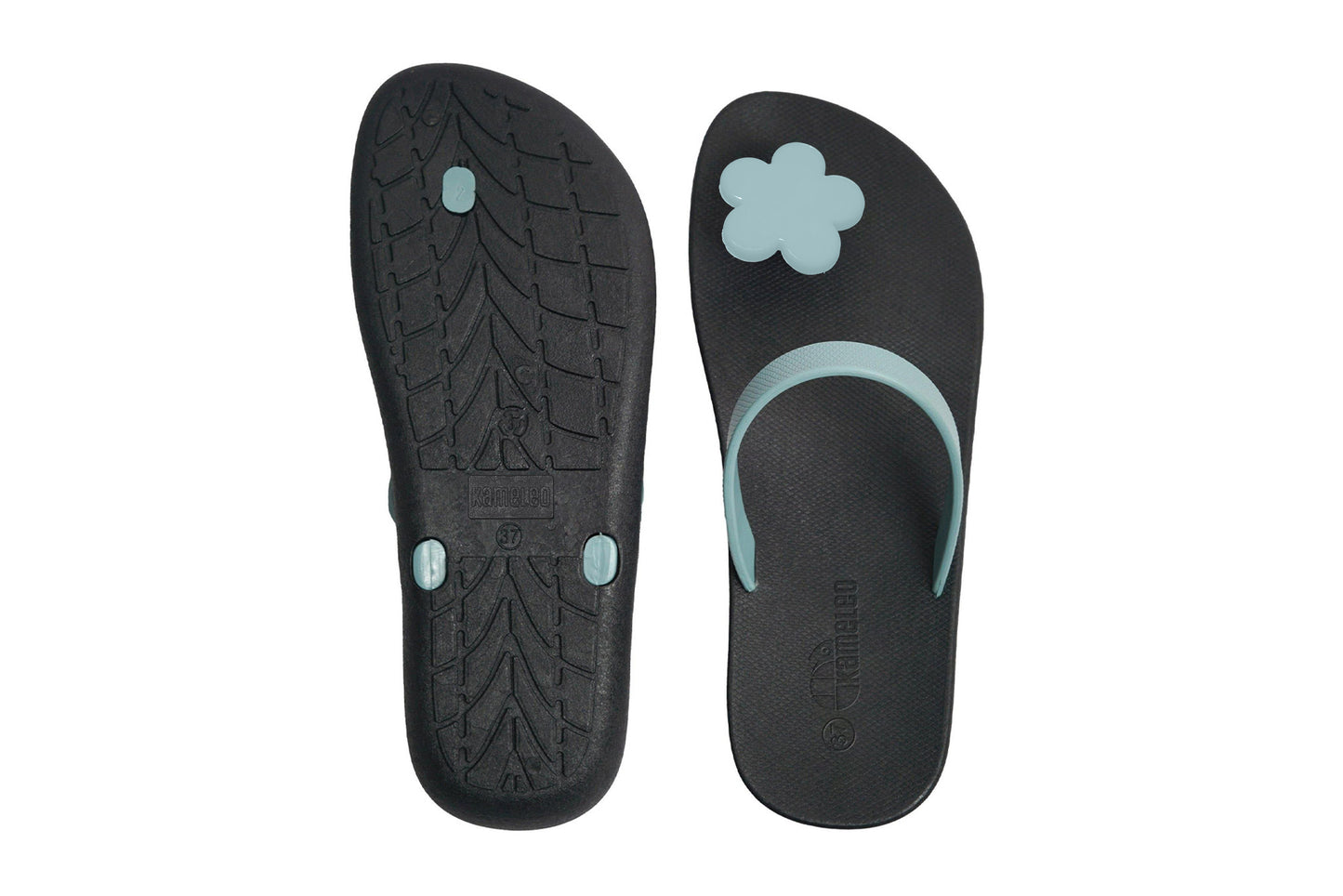Poppi Flora Black Sole Grey Strap