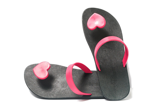 Poppi Heart Black Sole Pink Strap