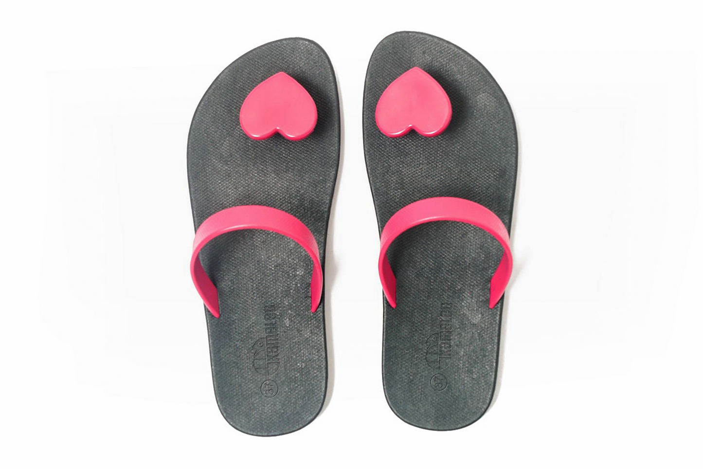 Poppi Heart Black Sole Pink Strap