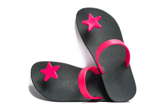 Poppi Star Black Sole Pink Strap
