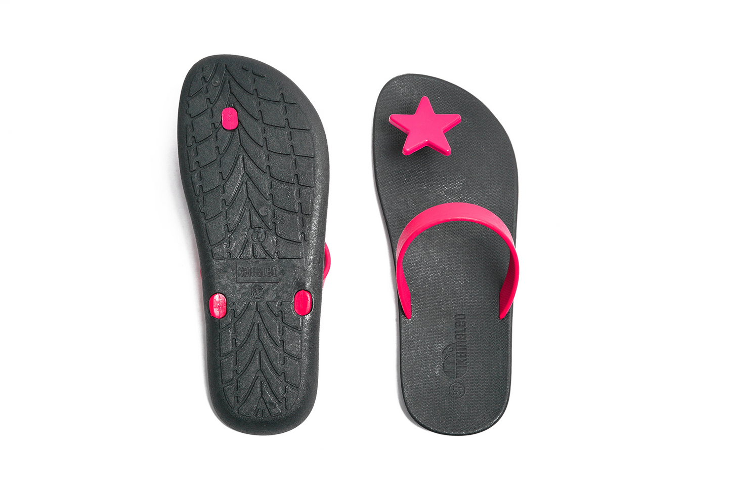 Poppi Star Black Sole Pink Strap