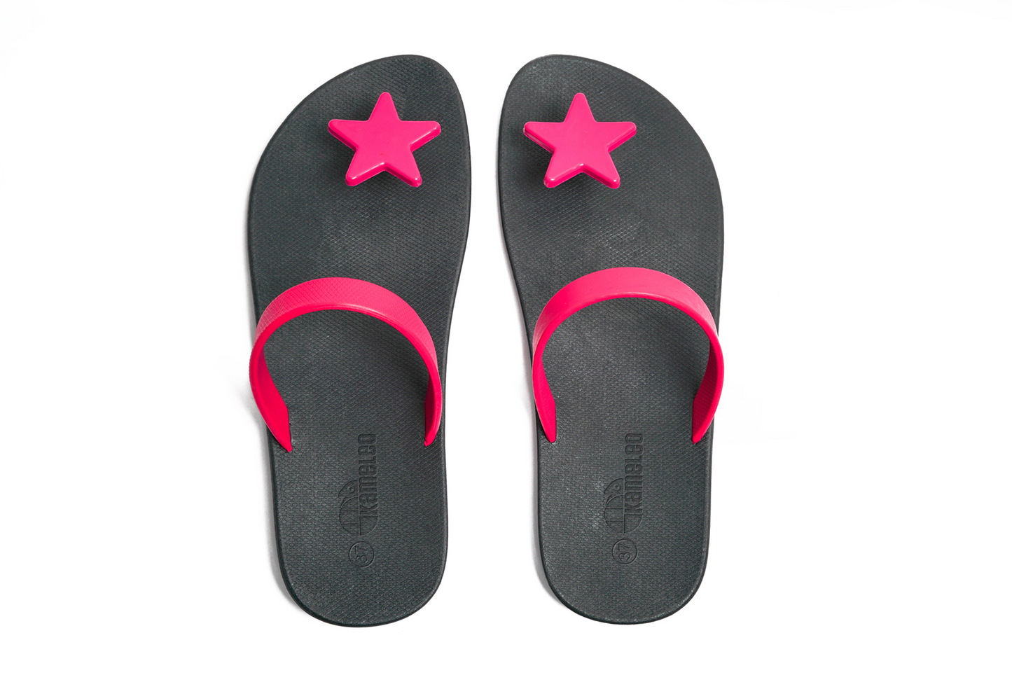 Poppi Star Black Sole Pink Strap