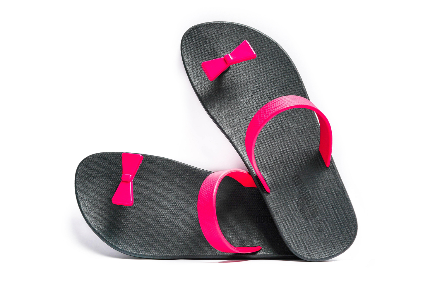 Poppi Bow Black Sole Pink Strap