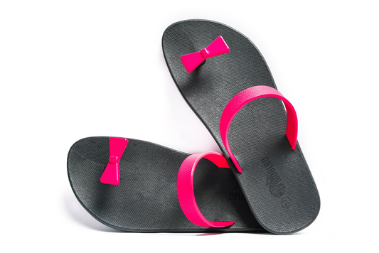 Poppi Bow Black Sole Pink Strap