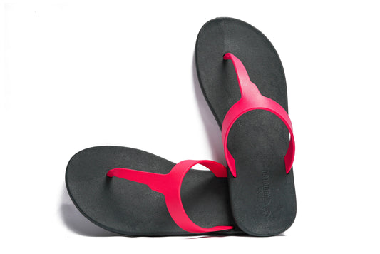 Thongs Black Sole Pink Strap