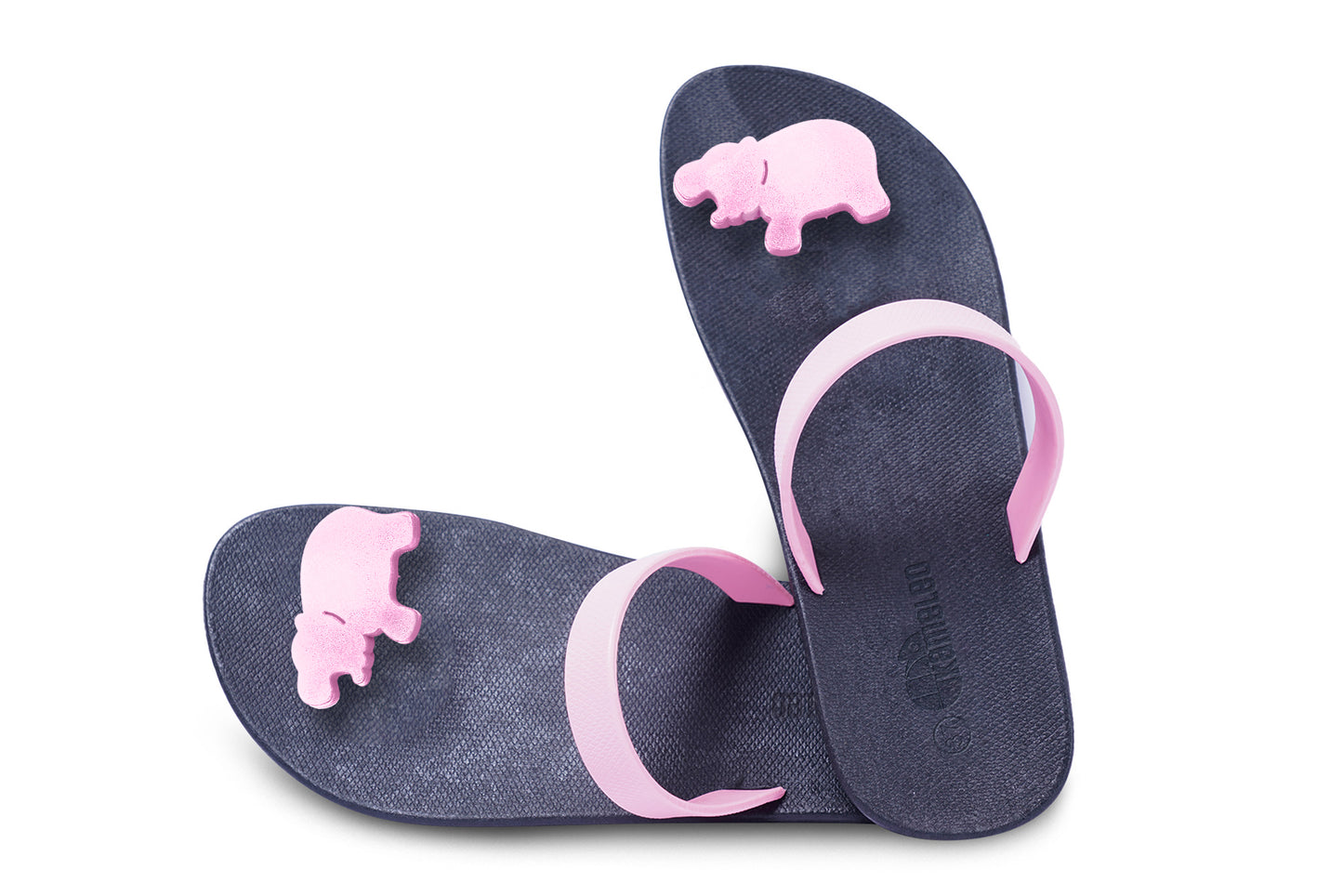 Poppi Hippo Black Sole LightPink Strap