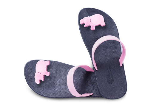 Poppi Hippo Black Sole LightPink Strap