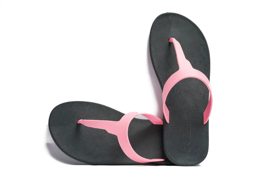 Thongs Black Sole LightPink Strap