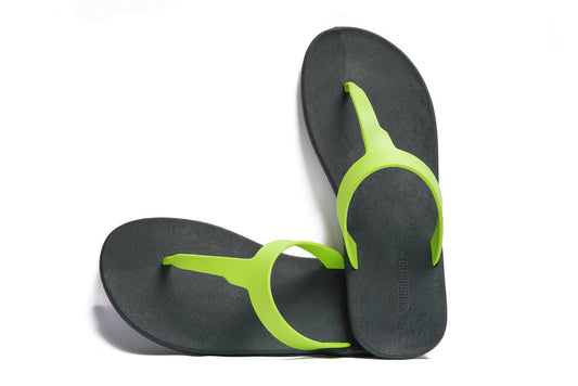 Thongs Black Sole Lime Strap
