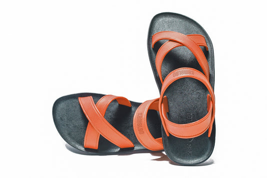 Cross Plus Kids Black Sole Orange Strap