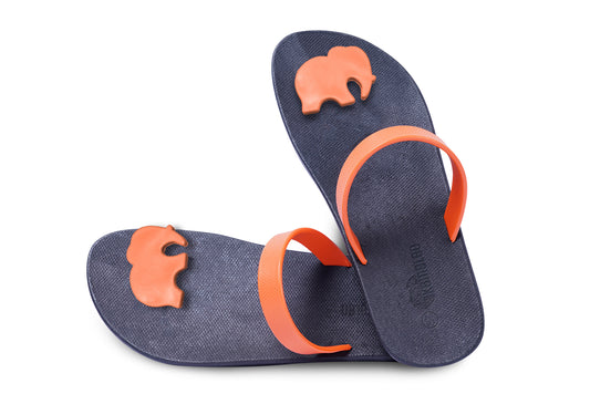 Poppi Ellie Black Sole Orange Strap