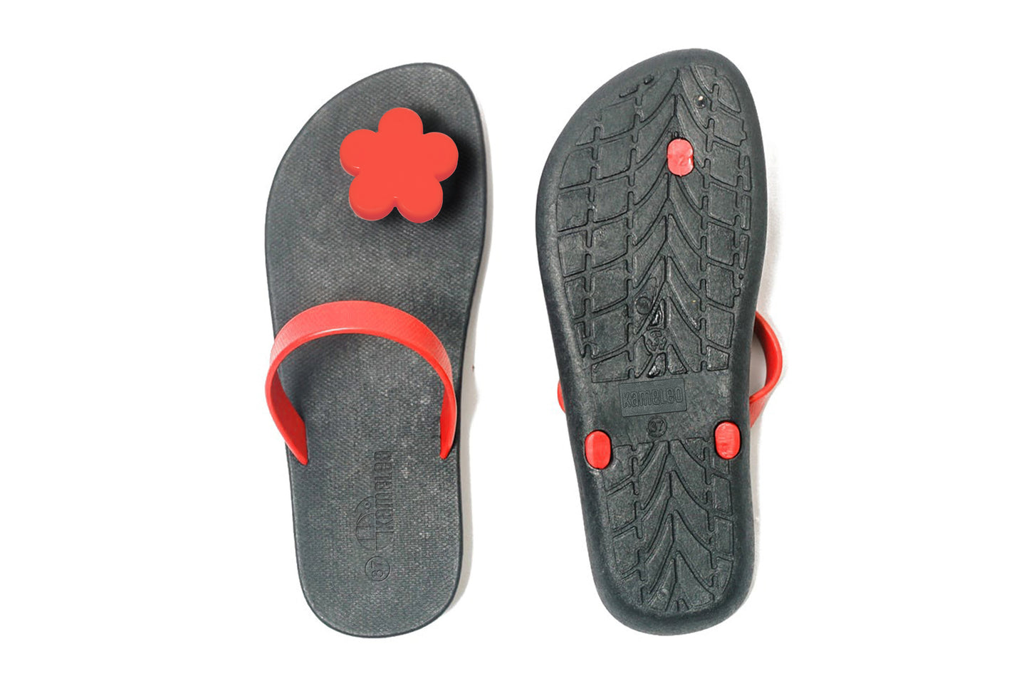 Poppi Flora Black Sole Red Strap