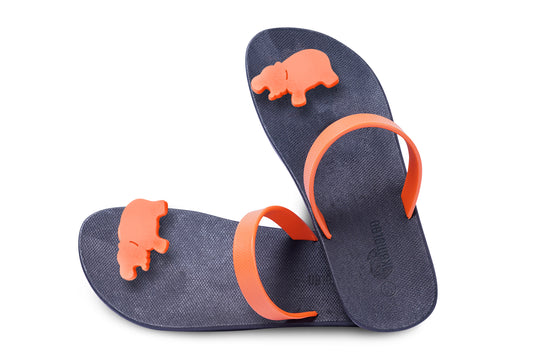 Poppi Hippo Black Sole Orange Strap