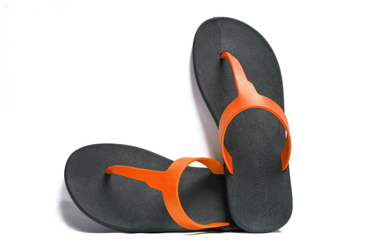 Thongs Black Sole Orange Strap