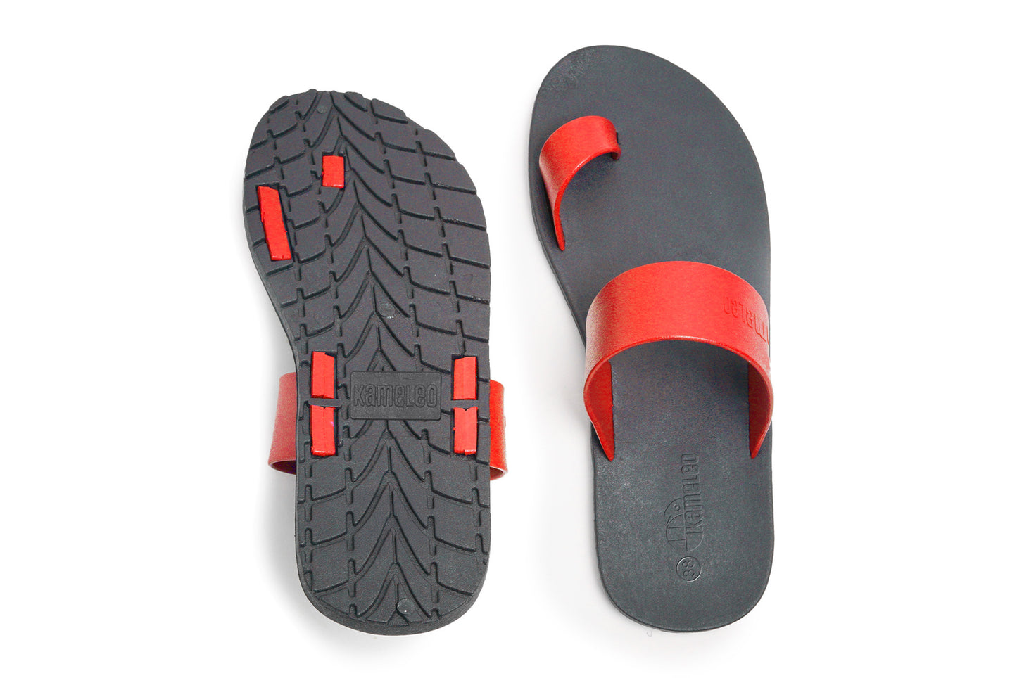 Pop Thumb Black Sole Red Strap