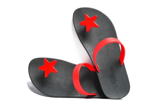 Poppi Star Black Sole Red Strap