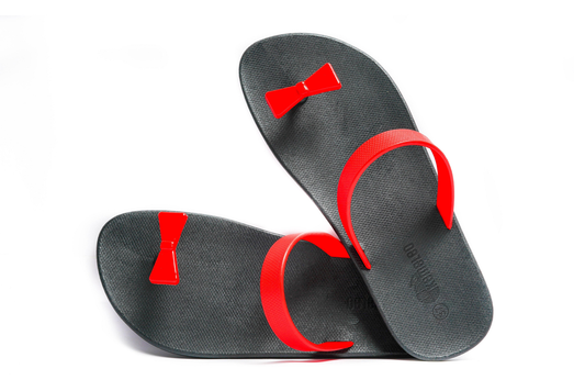 Poppi Bow Black Sole Red Strap