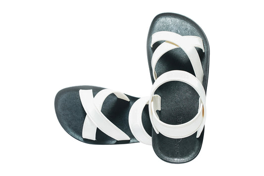 Cross Plus Kids Black Sole White Strap