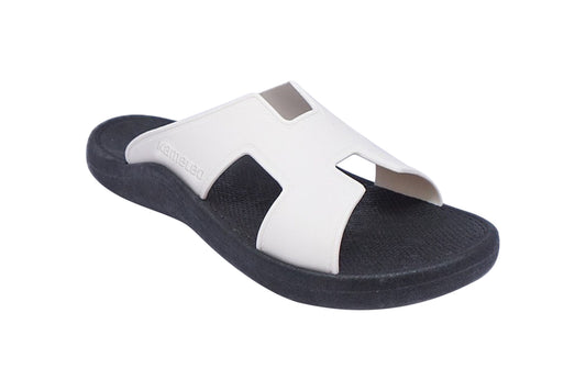 Hermey Black Sole White Strap