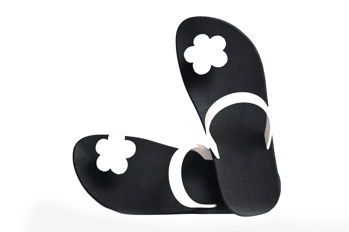 Poppi Flora Black Sole White Strap