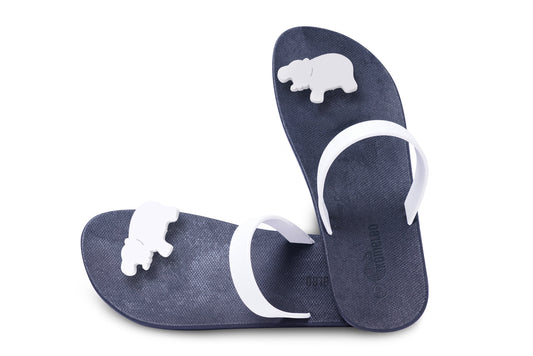 Poppi Hippo Black Sole White Strap