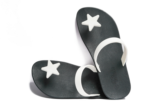 Poppi Star Black Sole White Strap