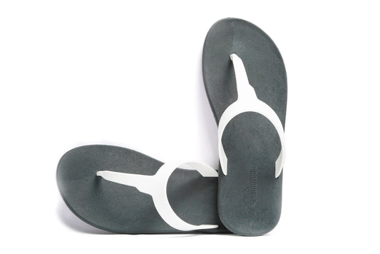 Thongs Black Sole White Strap
