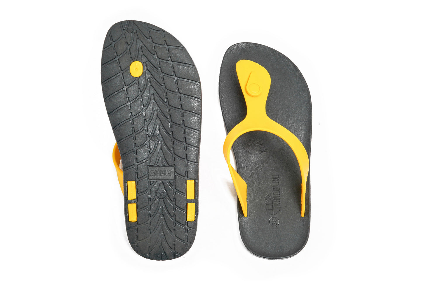 Candy Black Sole Yellow Strap