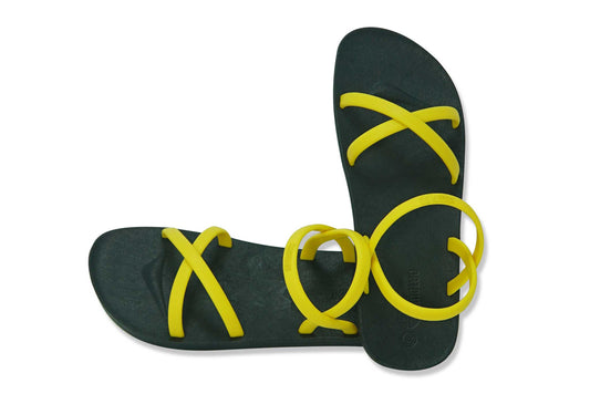 Cross Slim Black Sole Yellow Strap