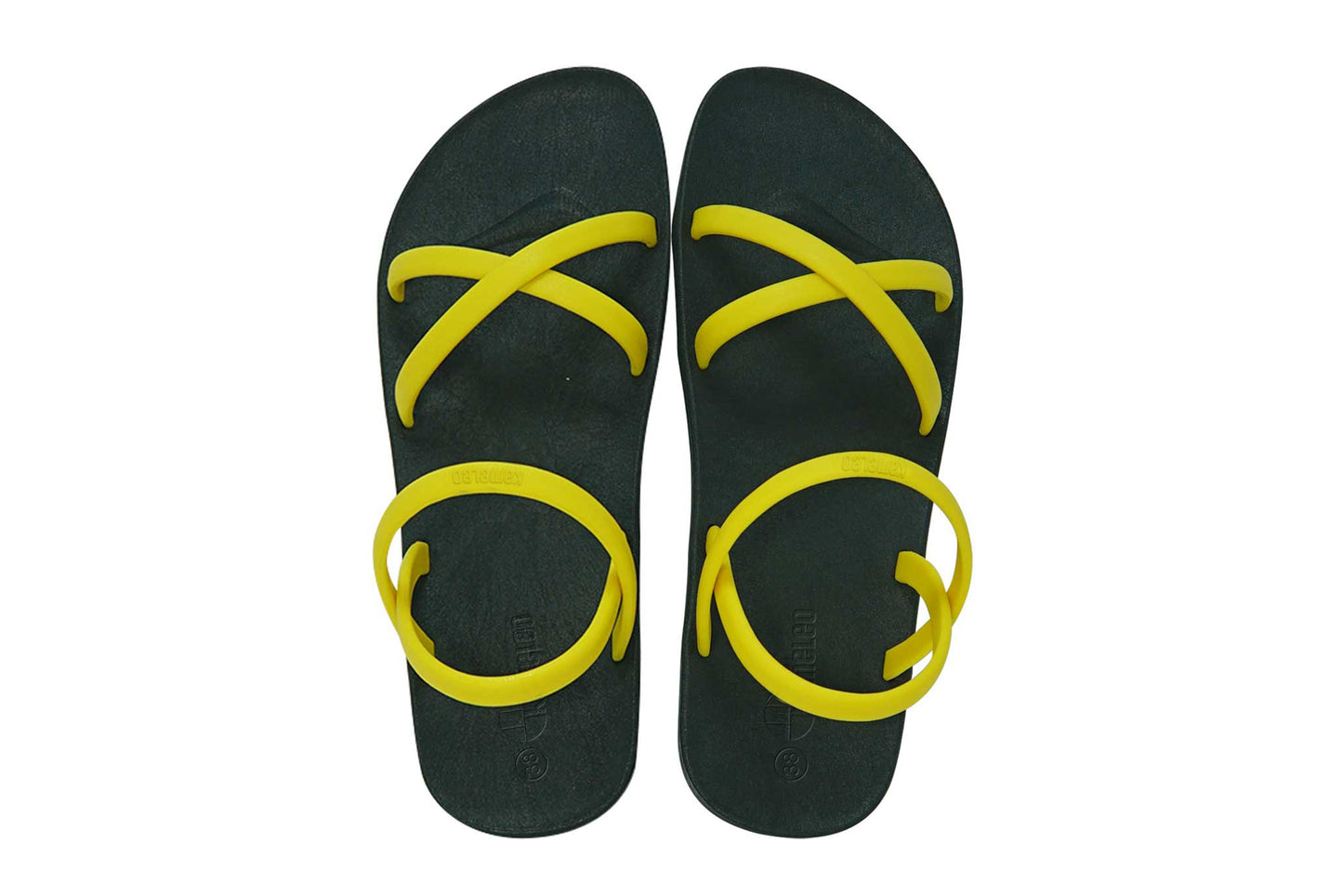 Cross Slim Black Sole Yellow Strap