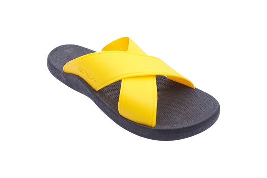 Crossy Black Sole Yellow Strap